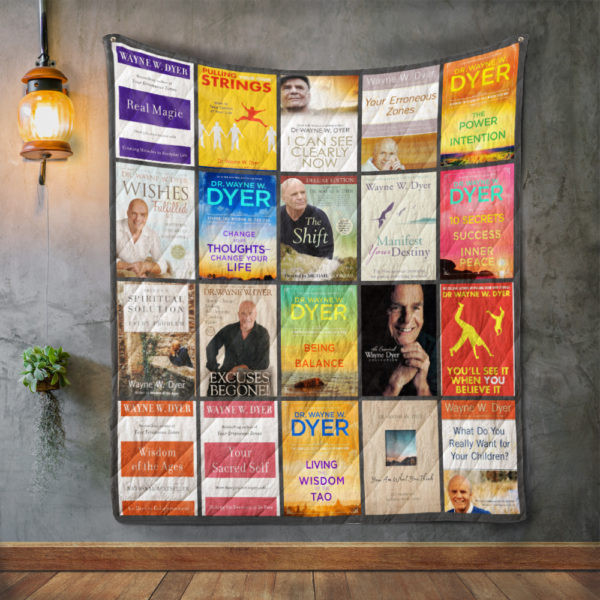 Wayne Dyer Books 3D Customized Quilt Blanket Size Single, Twin, Full, Queen, King, Super King  