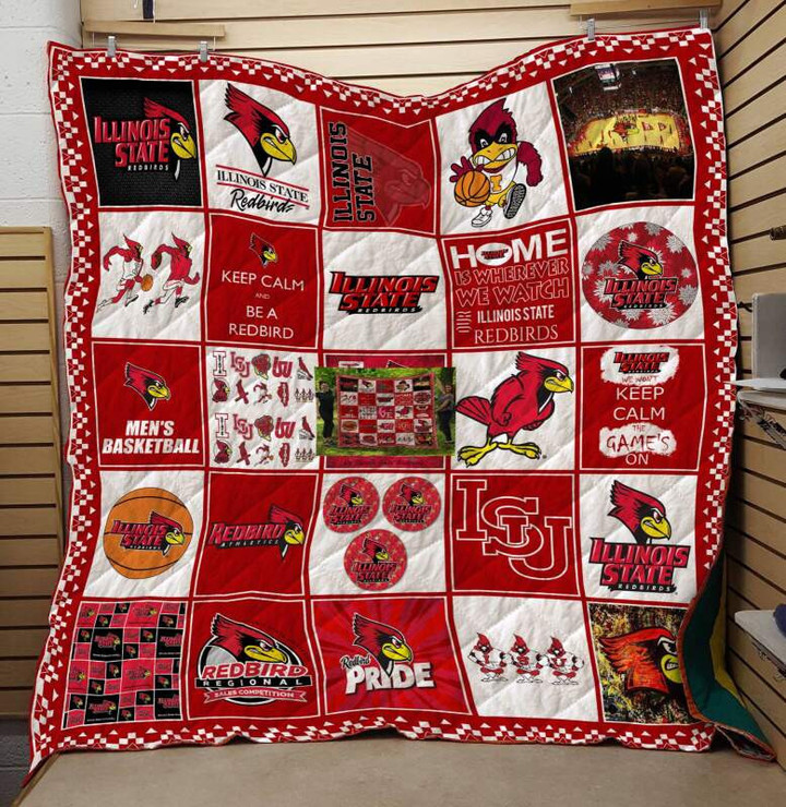 Ncaa Illinois State Redbirds 3D Customized Personalized 3D Customized Quilt Blanket Size Single, Twin, Full, Queen, King, Super King  