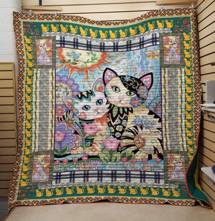 Mom Cat 3D Customized Quilt Blanket Size Single, Twin, Full, Queen, King, Super King  