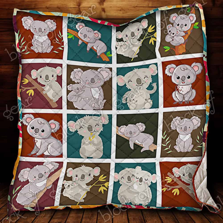 Cute Koala 3D Quilt Blanket Size Single, Twin, Full, Queen, King, Super King  