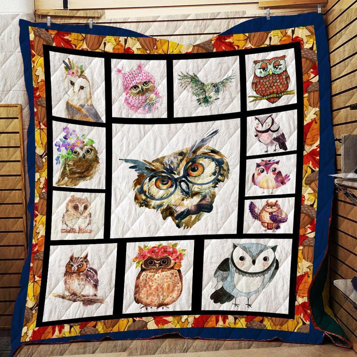 Owl 3D Customized Quilt Blanket Size Single, Twin, Full, Queen, King, Super King  