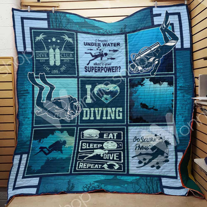Scuba Diving 3D Customized Quilt Blanket Size Single, Twin, Full, Queen, King, Super King  