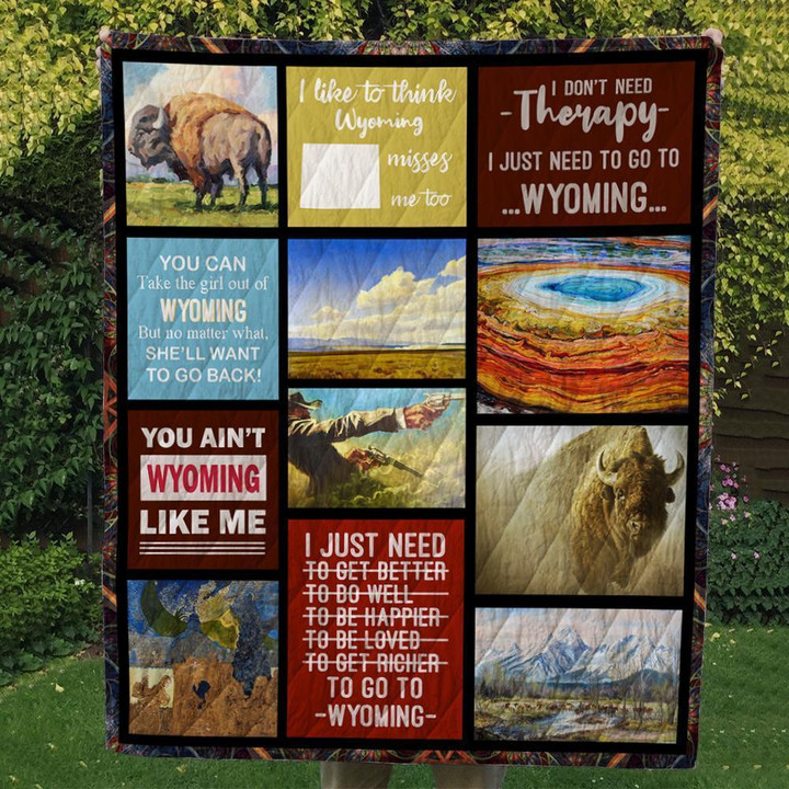 Wyoming Customize Quilt Blanket Size Single, Twin, Full, Queen, King, Super King  