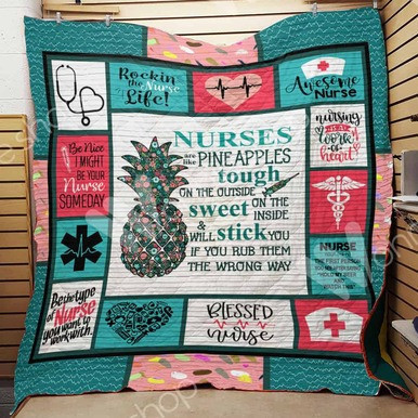 Nurse Like Pineapple Blessed Nurse Custom Quilt Qf7898 Quilt Blanket Size Single, Twin, Full, Queen, King, Super King  