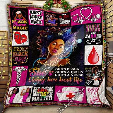 Nurse Black Nurse And Earned It Custom Quilt Qf7735 Quilt Blanket Size Single, Twin, Full, Queen, King, Super King  