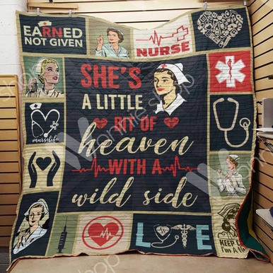 With A Wild Side Bit Of Heaven Custom Quilt Qf7888 Quilt Blanket Size Single, Twin, Full, Queen, King, Super King  