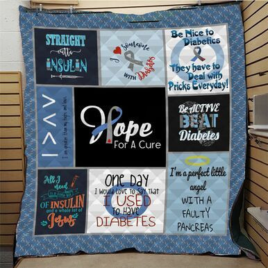 Hope For A Cure Custom Quilt Qf8062 Quilt Blanket Size Single, Twin, Full, Queen, King, Super King  