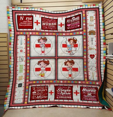 Nurse Chibi Nurse Red And White Custom Quilt Qf7993 Quilt Blanket Size Single, Twin, Full, Queen, King, Super King  