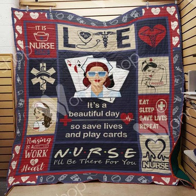 Eat Sleep Save Lives Repeat It Is Nurse Custom Quilt Qf7794 Quilt Blanket Size Single, Twin, Full, Queen, King, Super King  