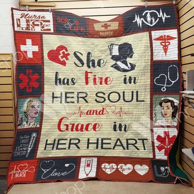 She Has Fire Grace In Her Heart Custom Quilt Qf7910 Quilt Blanket Size Single, Twin, Full, Queen, King, Super King  