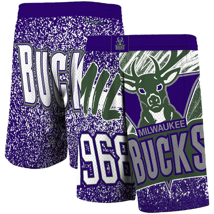 Milwaukee Bucks  Hardwood Classics Jumbotron Sublimated Shorts - Purple