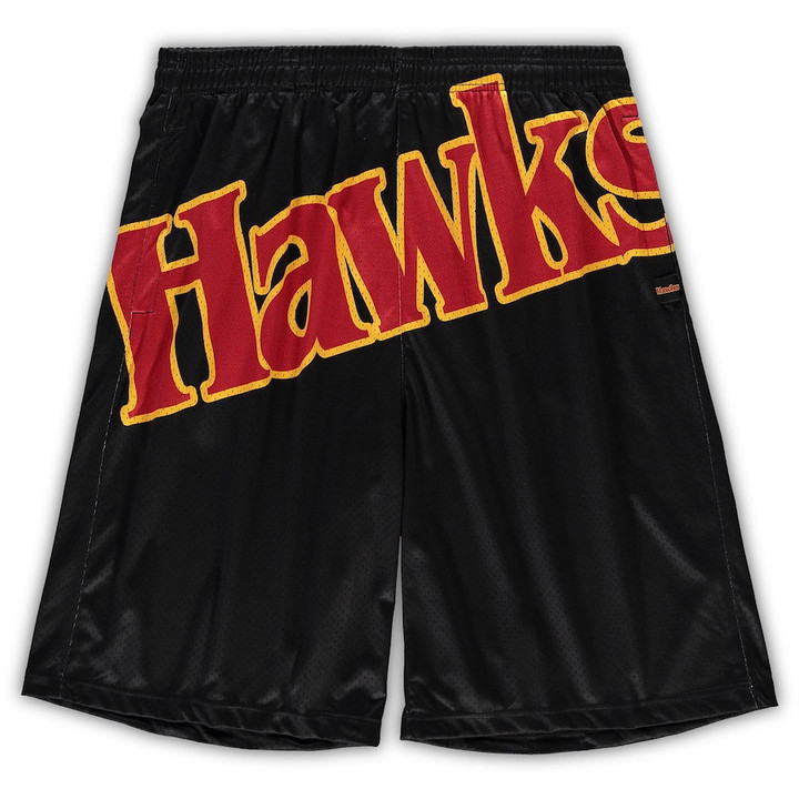 Atlanta Hawks  Big & Tall Hardwood Classics Big Face 2.0 Shorts - Black
