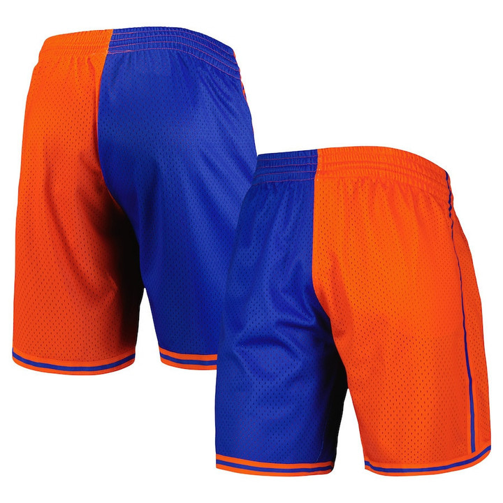 New York Knicks  Hardwood Classics 1996 Split Swingman Shorts - Blue/Orange