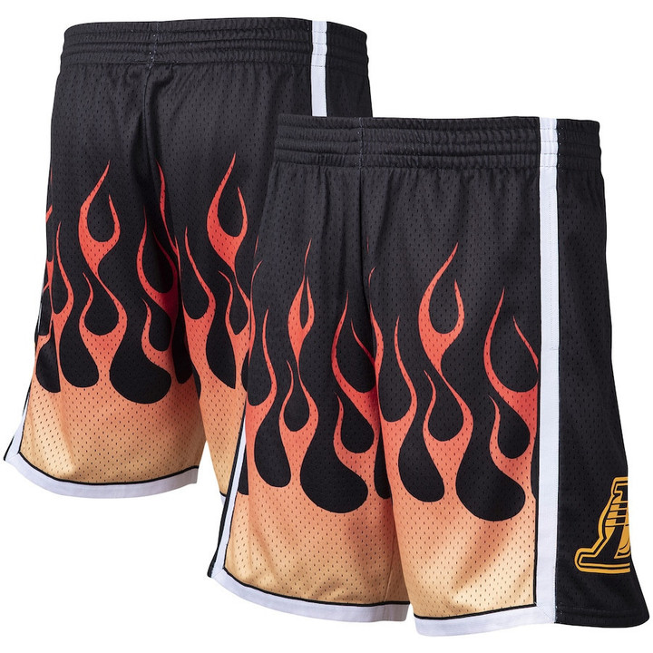 Los Angeles Lakers  2009/10 Flames Swingman Shorts - Black