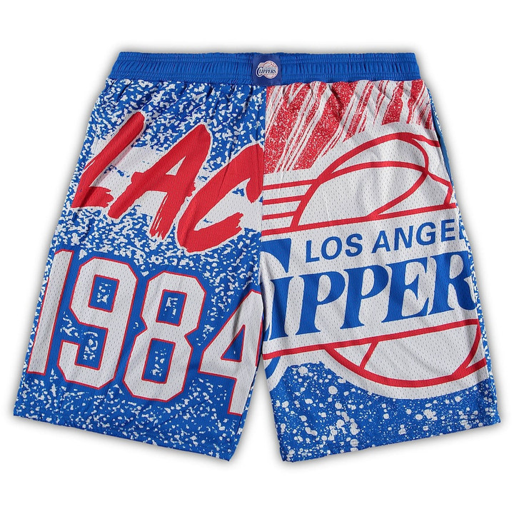 LA Clippers  Big & Tall Hardwood Classics Jumbotron Shorts - Royal