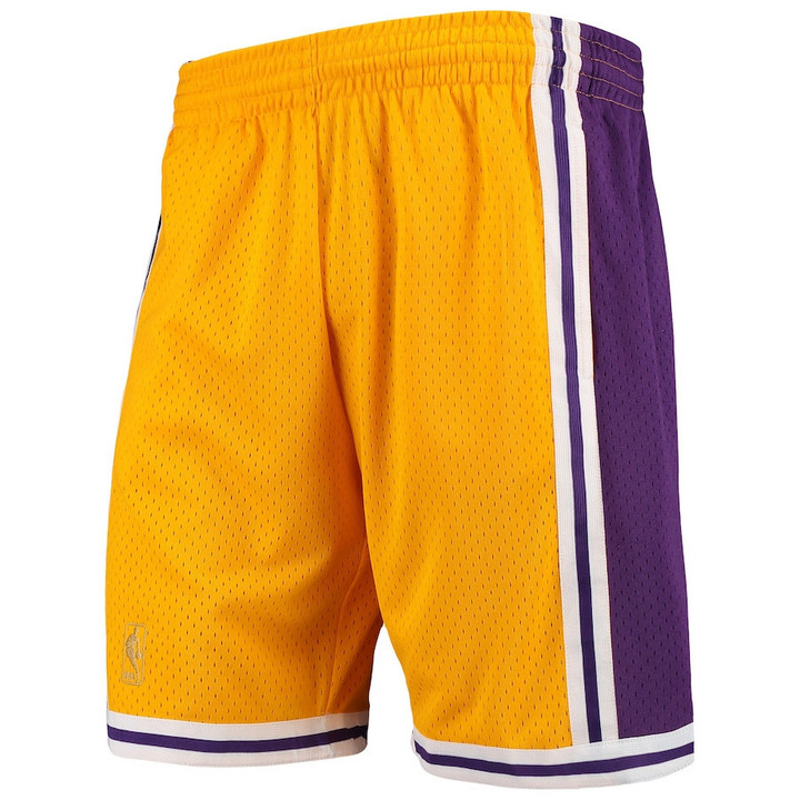 Los Angeles Lakers  Hardwood Classics Team Swingman Shorts - Gold