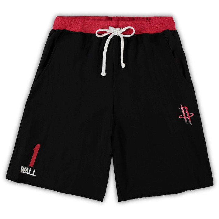 John Wall Houston Rockets Big & Tall French Terry Name & Number Shorts - Black