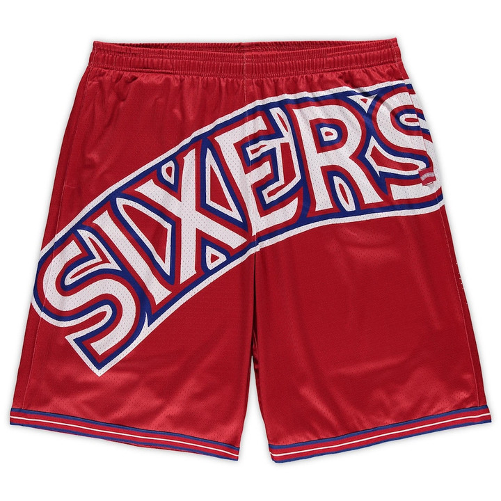 Philadelphia 76ers  Big & Tall Hardwood Classics Big Face 2.0 Shorts - Red