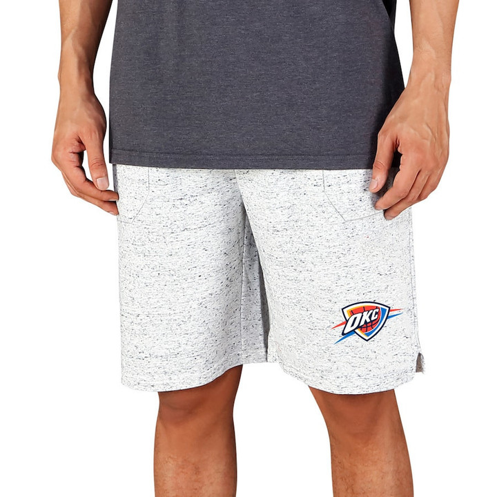 Oklahoma City Thunder Concepts Sport Throttle Knit Jam Shorts - White/Charcoal