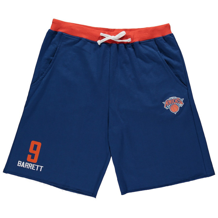 RJ Barrett New York Knicks Big & Tall French Terry Name & Number Shorts - Blue