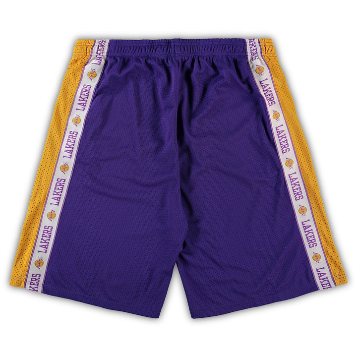 Los Angeles Lakers s Branded Big & Tall Tape Mesh Shorts - Purple/Gold