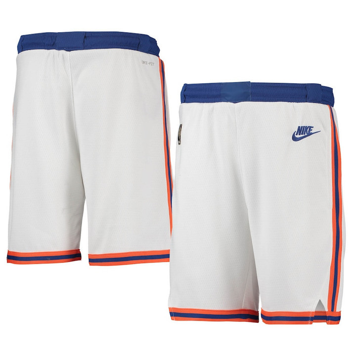 New York Knicks  Youth 2021/22 Courtside Swingman Performance Shorts - Classic Edition - White