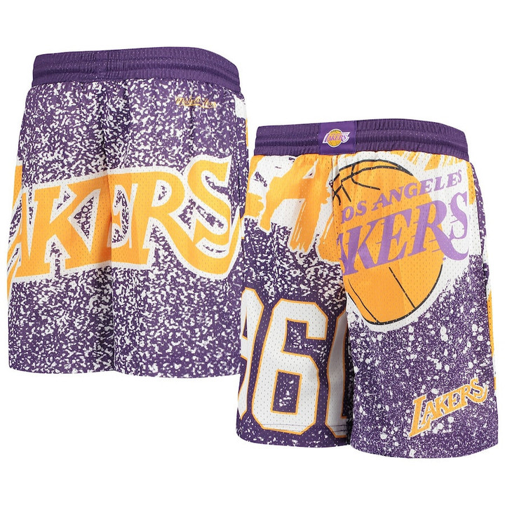 Los Angeles Lakers  Youth Hardwood Classics Jumbotron Shorts - Purple