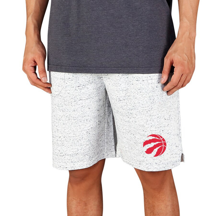 Toronto Raptors Concepts Sport Throttle Knit Jam Shorts - White/Charcoal