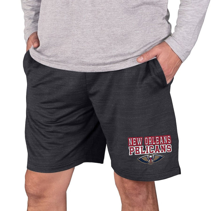 New Orleans Pelicans Concepts Sport Bullseye Knit Jam Shorts - Charcoal