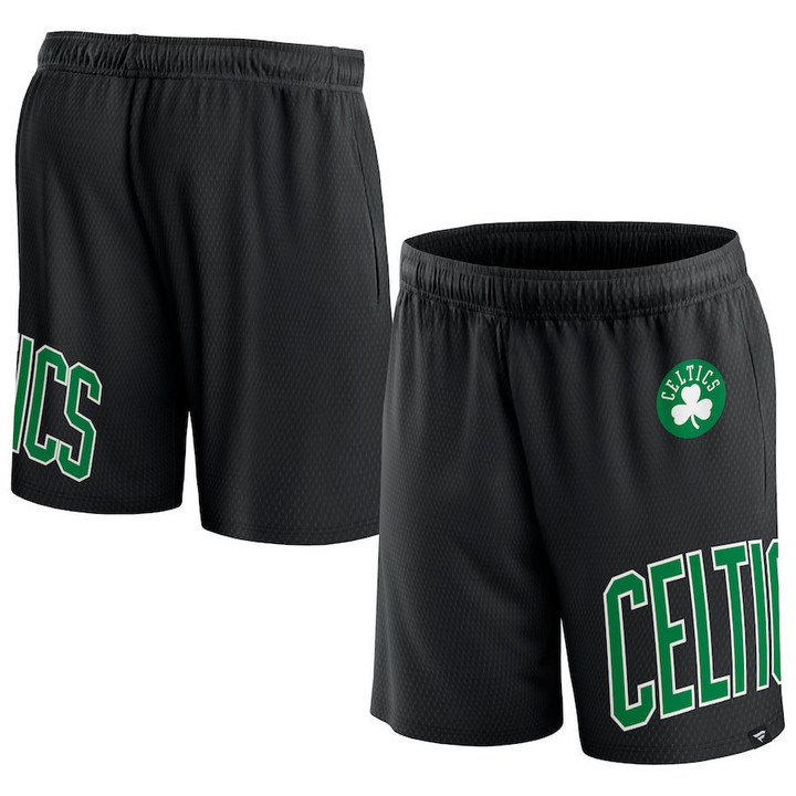 Boston Celtics s Branded Free Throw Mesh Shorts - Black
