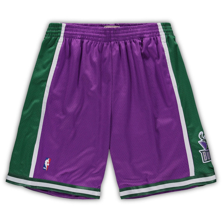 Milwaukee Bucks  Big & Tall Hardwood Classics Team Swingman Shorts - Purple