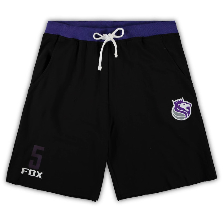De'Aaron Fox Sacramento Kings Big & Tall French Terry Name & Number Shorts - Black