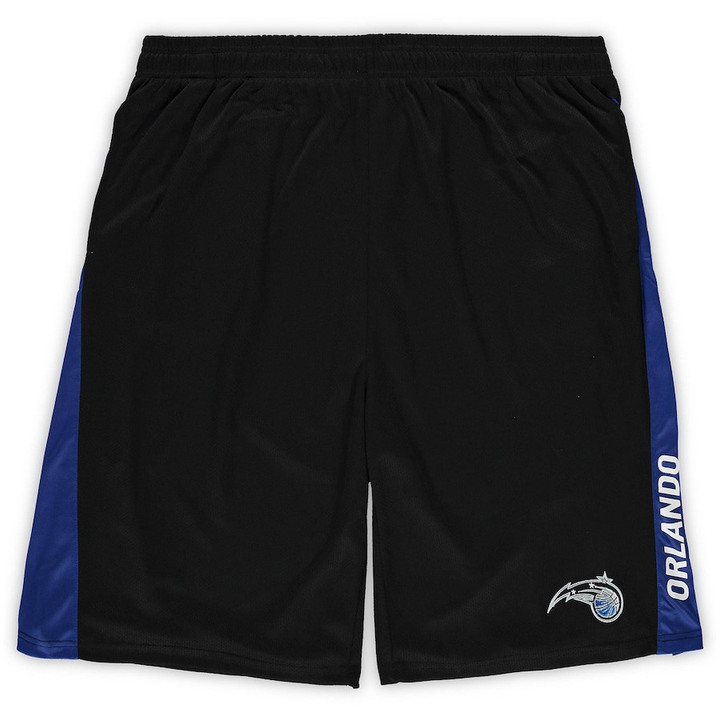 Orlando Magics Branded Big & Tall Wordmark Logo Practice Shorts - Black/Blue