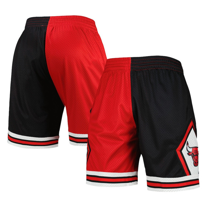 Chicago Bulls  Hardwood Classics 1997 Split Swingman Shorts - Black/Red