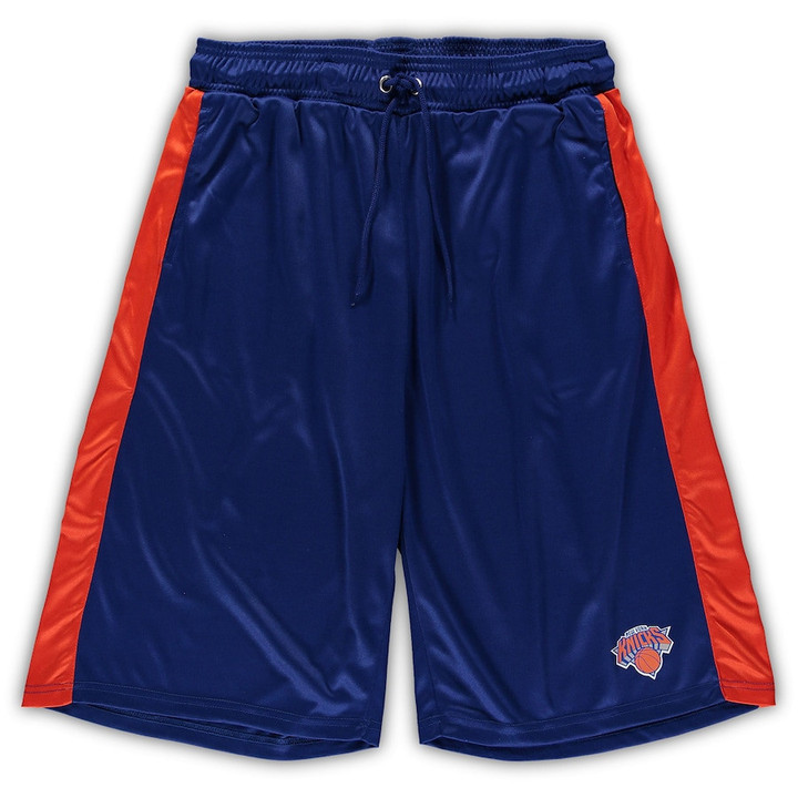 New York Knickss Branded Big & Tall Performance Shorts - Blue/Orange