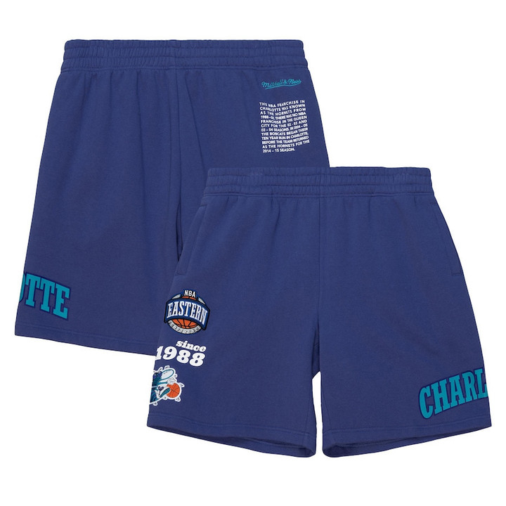 Charlotte Hornets  Team Origins Fleece Shorts - Purple