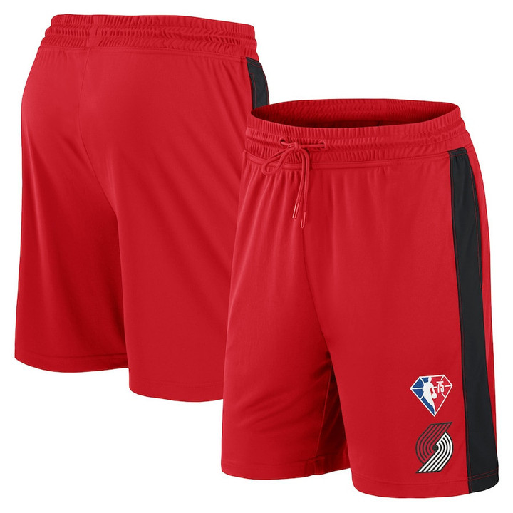 Portland Trail Blazerss Branded 75th Anniversary Downtown Performance Practice Shorts - Red