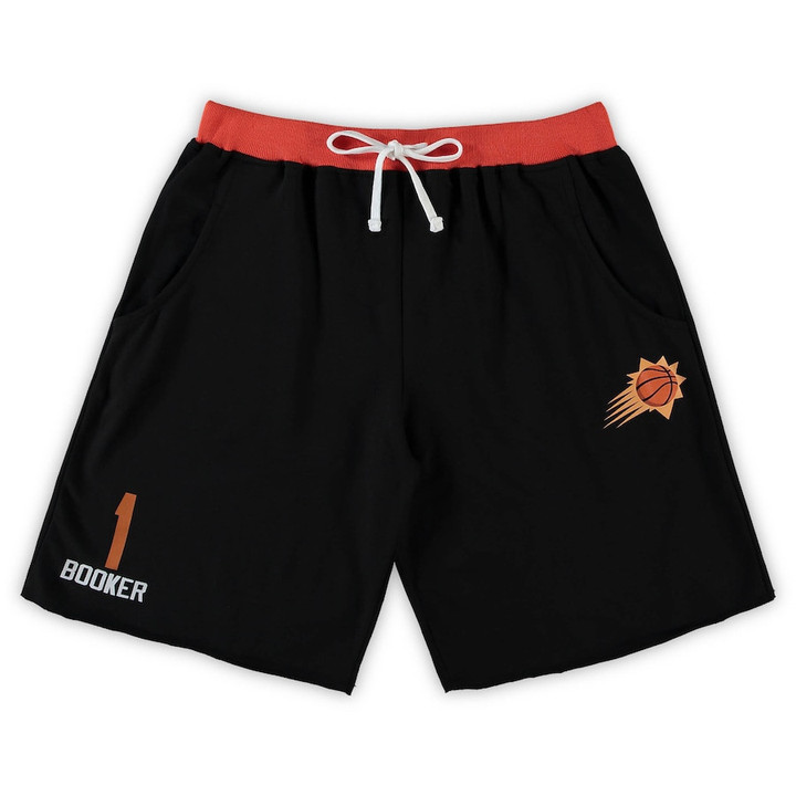 Devin Booker Phoenix Suns Big & Tall French Terry Name & Number Shorts - Black