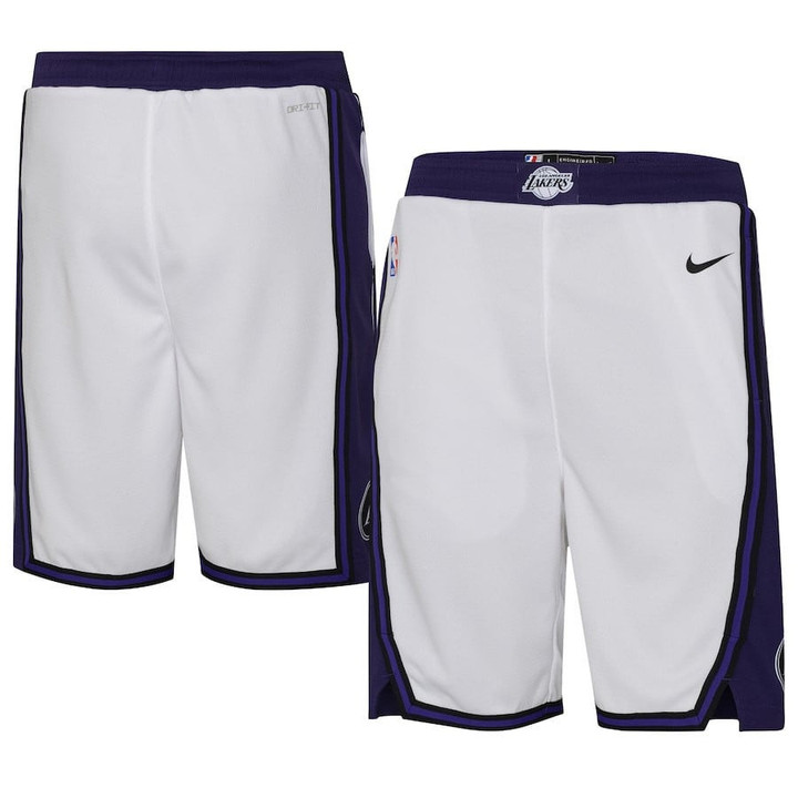 Los Angeles Lakers  Youth 2022/23 City Edition Swingman Shorts - White