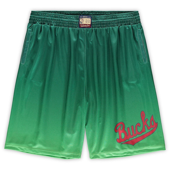 Milwaukee Bucks  Hardwood Classics Big & Tall Team Heritage Dazzle Shorts - Green
