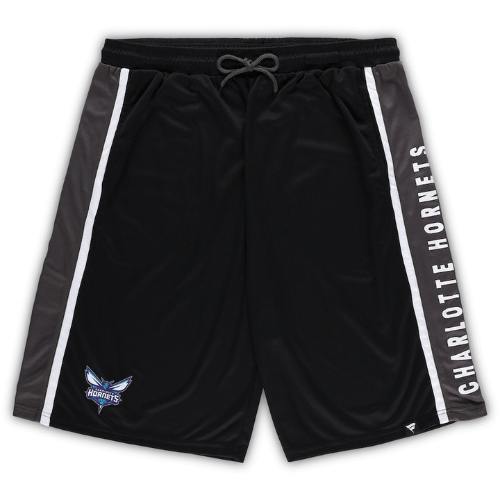 Charlotte Hornets s Branded Big & Tall Referee Iconic Mesh Shorts - Black