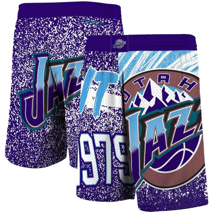 Utah Jazz  Hardwood Classics Jumbotron Sublimated Shorts - Purple