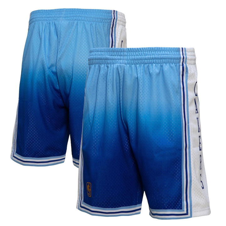 Los Angeles Lakers  1996/97 Hardwood Classics Fadeaway Reload 3.0 Swingman Shorts - Light Blue/Blue