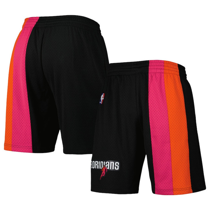 Miami Heat  Hardwood Classics Primary Logo Swingman Shorts - Black