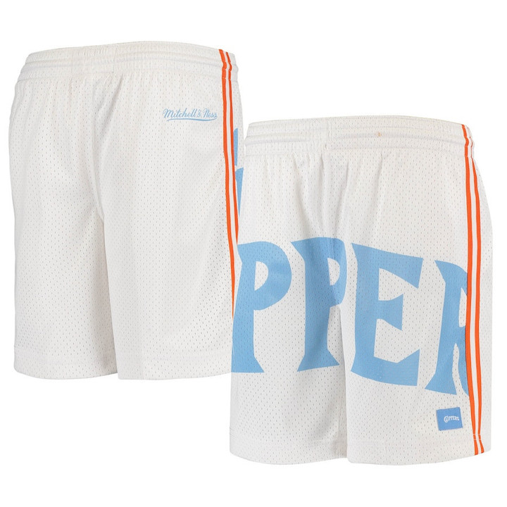 LA Clippers Youth Hardwood Classics Throwback Big Face Mesh Shorts - White