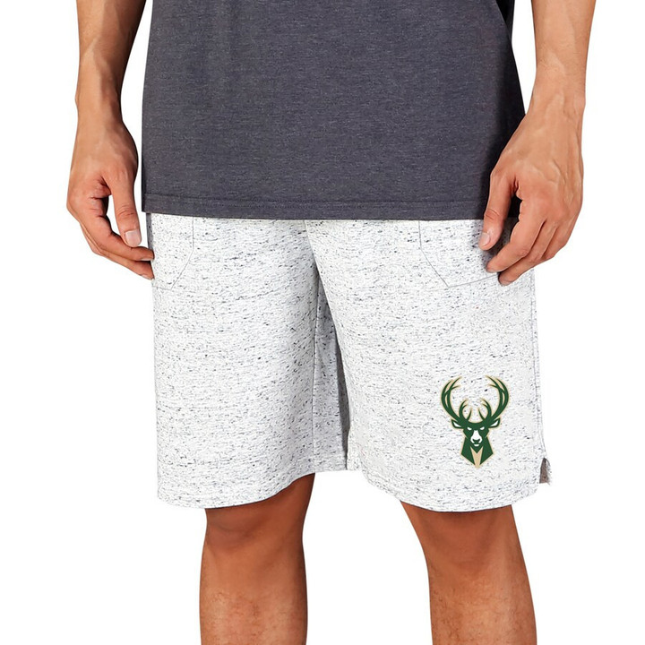 Milwaukee Bucks Concepts Sport Throttle Knit Jam Shorts - White/Charcoal