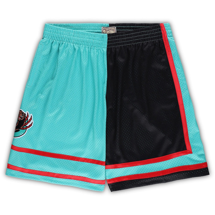 Memphis Grizzlies  Big & Tall Hardwood Classics Split Swingman Shorts - Black/Turquoise