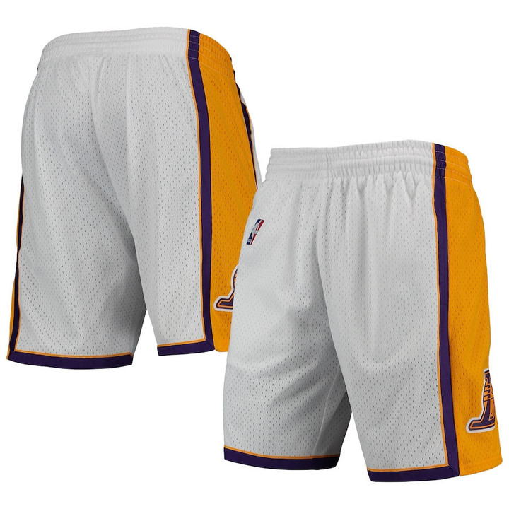 Los Angeles Lakers  2009-10 Hardwood Classics Swingman Shorts - White