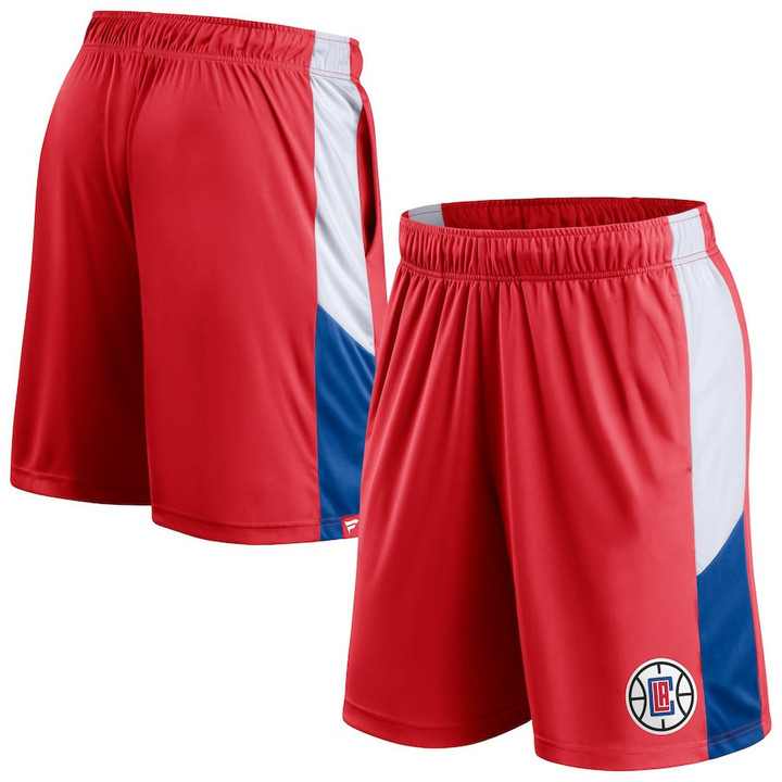 LA Clippers s Branded Champion Rush Colorblock Performance Shorts - Red