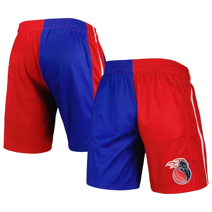 Detroit Pistons  Hardwood Classics 2003 Split Swingman Shorts - Blue/Red